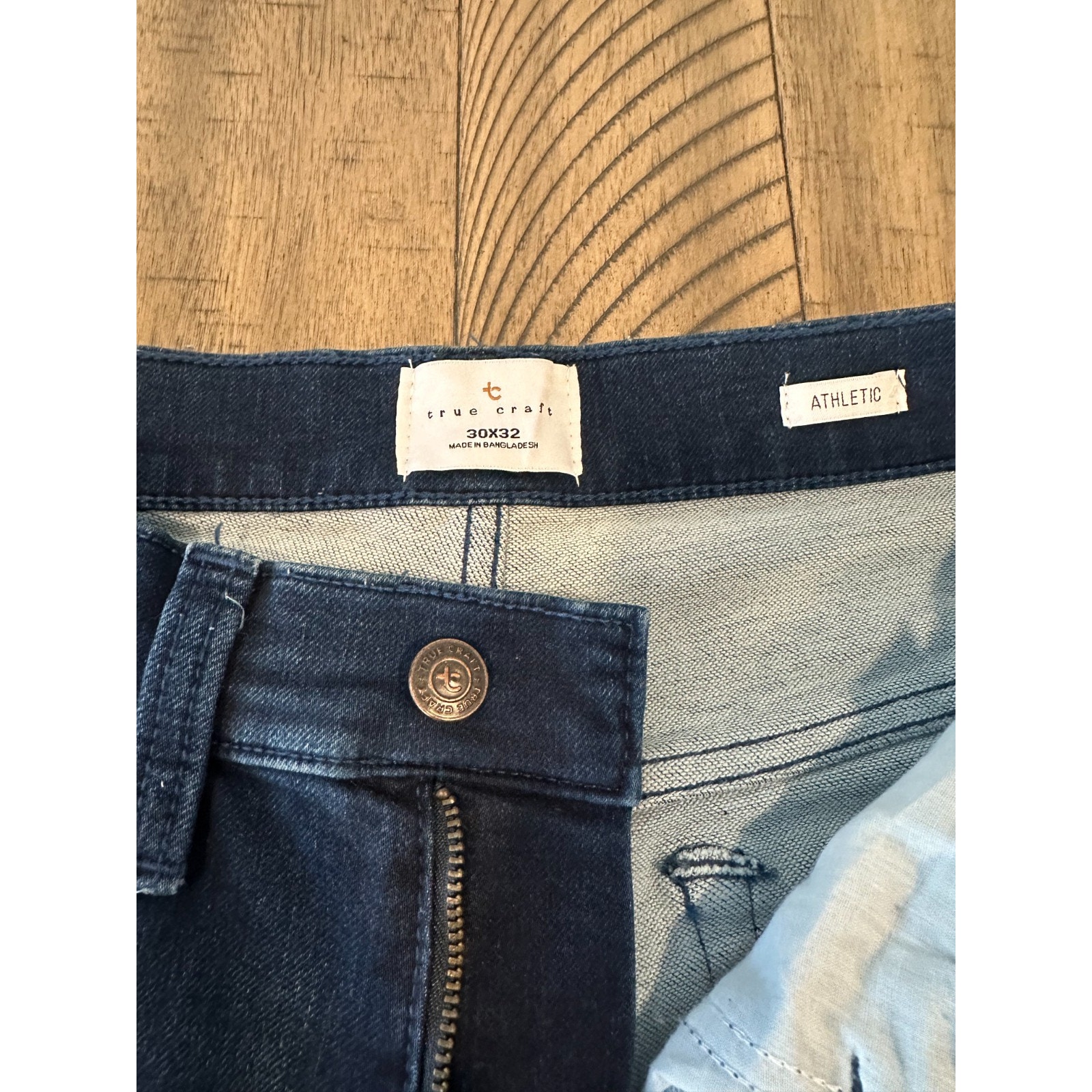 True Craft Mens Athletic Fit Jeans Blue Stretch Denim Size 30x32 New With Tags — image 4 of 5
